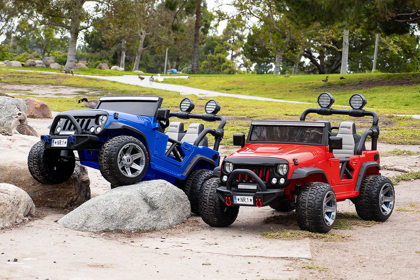 Trail Explorer 12V Kids Ride-On Car Truck with R/C Parental Remote | Cherry Red