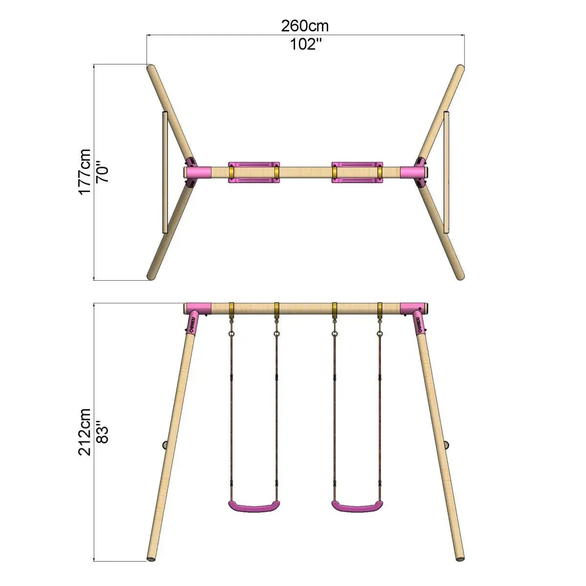Rebo Double Swing Set - Venus Purple