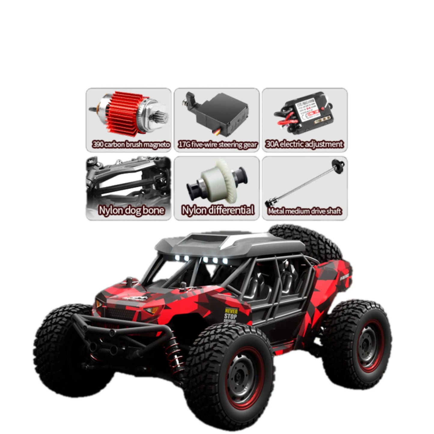 1:16 Scale 16106 4WD RC Monster Trucks | 2.4G High-Speed Off-Road Racing Car