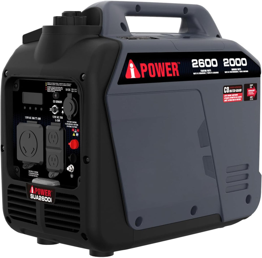 A-iPower 4300W Dual Fuel Portable Inverter Generator Gas Propane RV Ready CO Sensor CARB Compliant