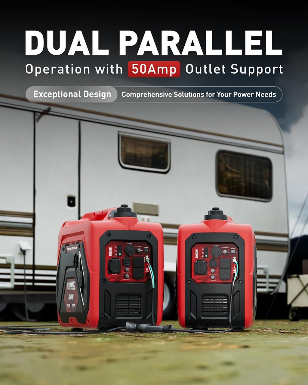 ERAYAK 4500W Dual Fuel Portable Inverter Generator Gas Propane RV Ready CO Sensor