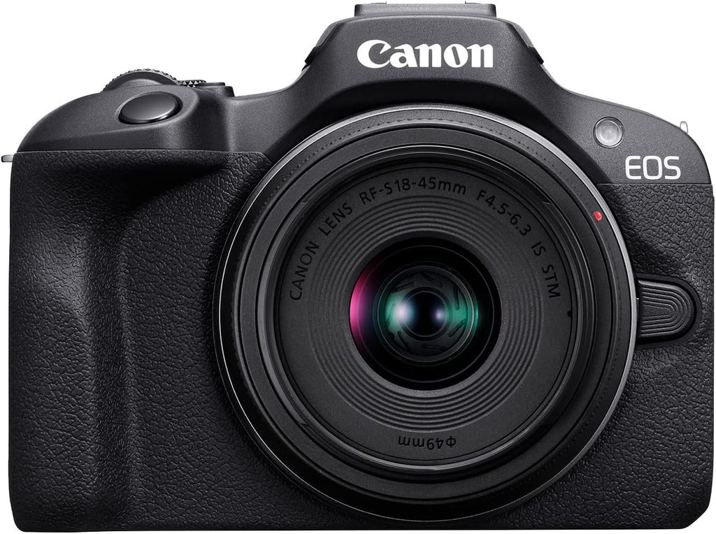 Canon EOS R100 Mirrorless Camera RF-S18-45mm F4.5-6.3 is STM Lens Kit, 24.1 Megapixel CMOS (APS-C) Sensor, 4K Video, Wi-Fi & Bluetooth, Beginner Photographers and Creators, Digital Camera, Black | 24.1MP Aps-C CMOS, 4K Video, Dual Pixel Af, Rf-S 18-45mm F