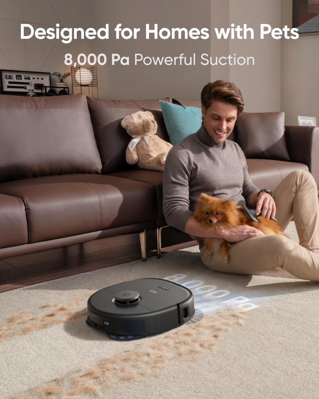 eufy X10 Pro Omni Robot Vacuum and Mop Combo, Incredible Suction, Dual Mops with 12 mm Auto-Lift and Carpet Detection, AI Obstacle Avoidance, Auto Mop Washing&amp;Drying, Self-Emptying, Self-Refilling
