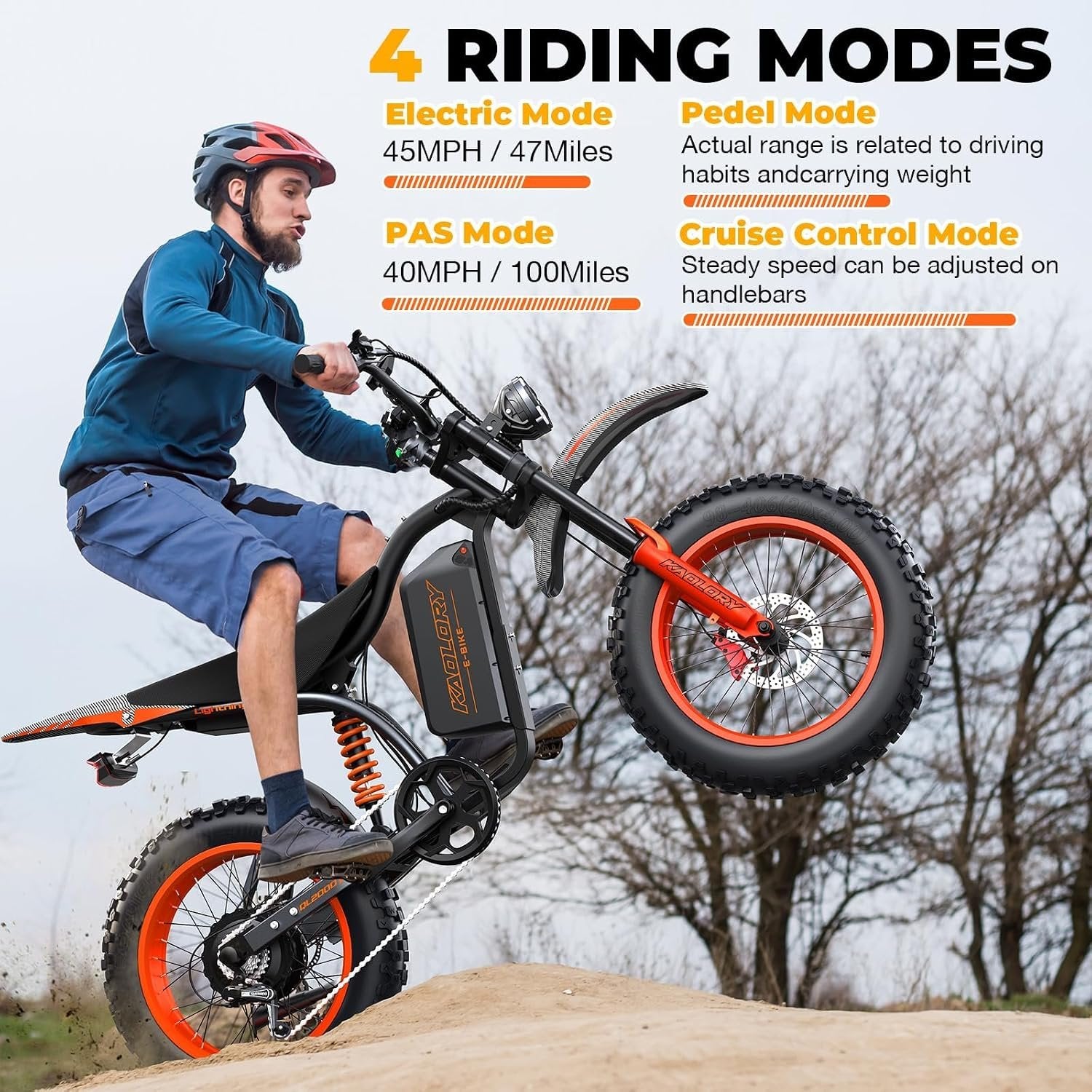 Electric Bike for Adults, 6000W Peak Motor, 67V 36Ah Removable Battery, 45MPH Fast Speed, 110-Mile Range, 45° Climbing Fat Tire Ebike, Full Suspension All-Terrain Electric Bicycle