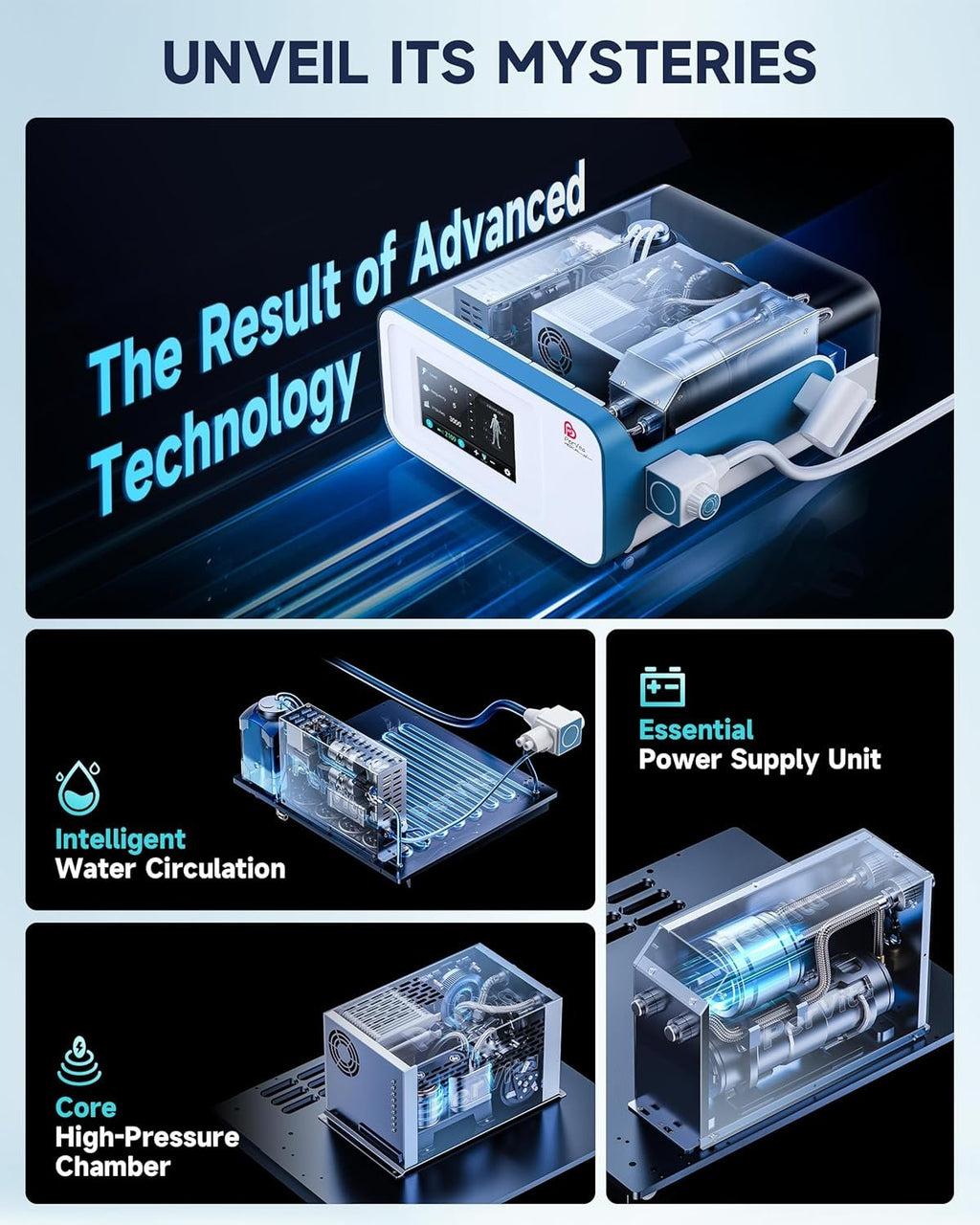 PerVita Medical Focused Shock Wave Therapy Machine Extracorporeal Shockwave ED Therapy Electromagnetic Focal ESWT Machine for Joint and Muscle Pain Relief Non-Invasive Pain-Free No Side Effects PSP30
