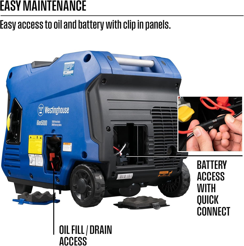Westinghouse 5000W Dual Fuel Portable Inverter Generator Gas Propane Remote Start RV Ready CO Sensor