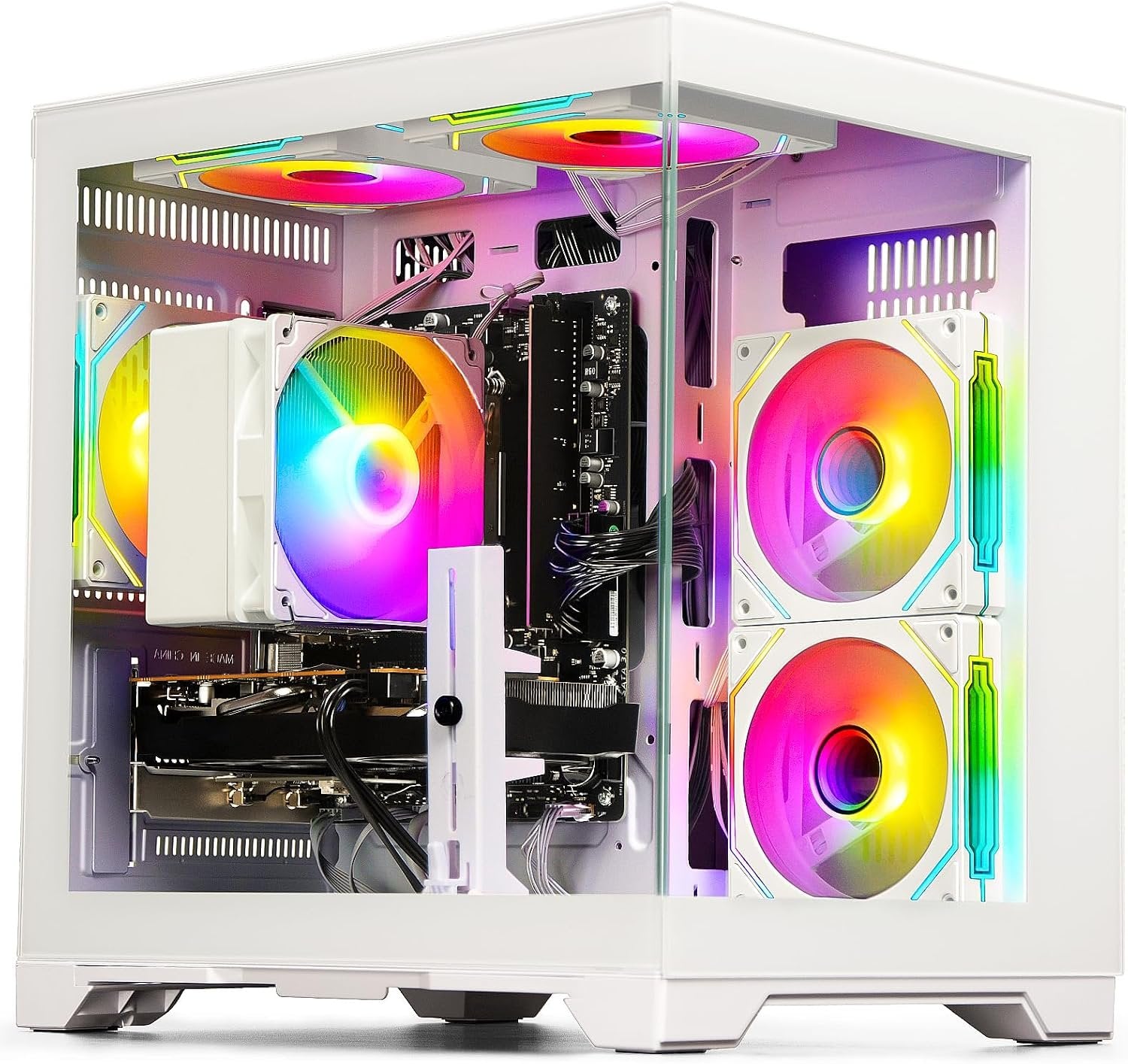 LXZ Gaming PC Desktop - Ryzen 5 5500 | GeForce RTX 3050 6GB | 16GB DDR4 | 512GB NVME SSD | DP/HDMI/DVI, Prebuilt Tower Computer for Gaming, Home and Office (White)