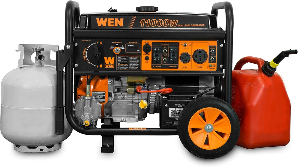 WEN 11000W Dual Fuel Portable Generator 120V/240V Electric Start Wheel Kit DF1100T