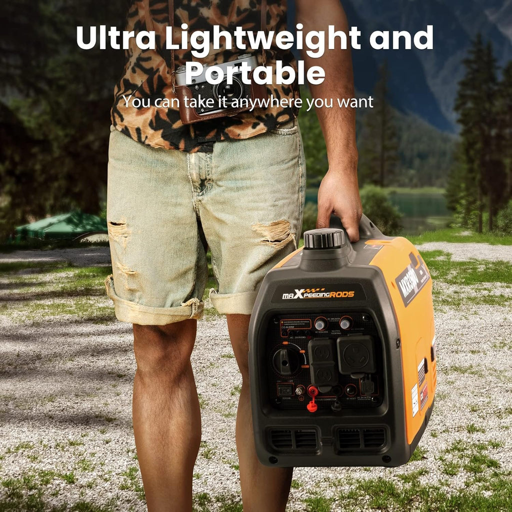 MaXpeedingrods 3500W Portable Inverter Generator Gas Powered EPA Compliant for Home or Camping