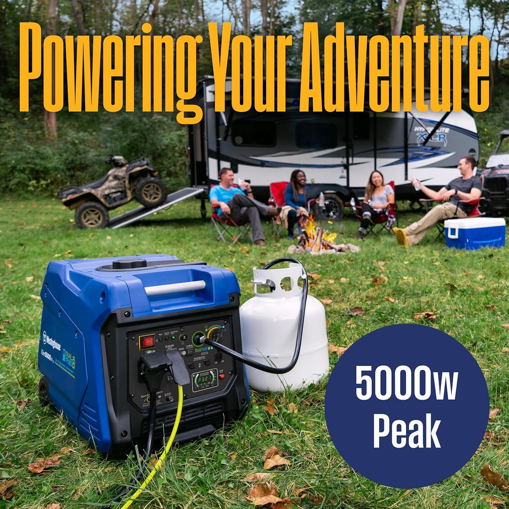 Westinghouse 4000W Dual Fuel Portable Inverter Generator Gas Propane RV Ready CO Sensor
