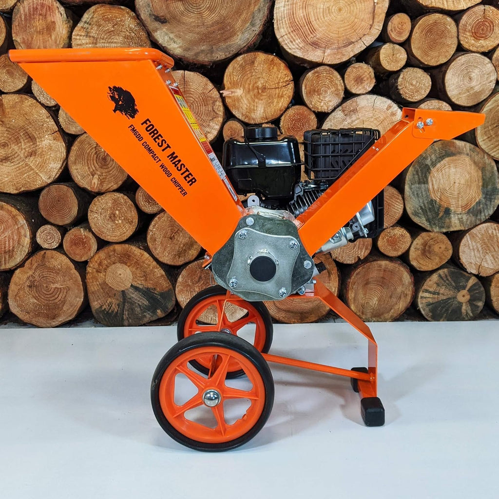 Forest Master FM6DD 6HP Gas Self-Feeding Wood Chipper, 2" Max Diameter, 3600 RPM