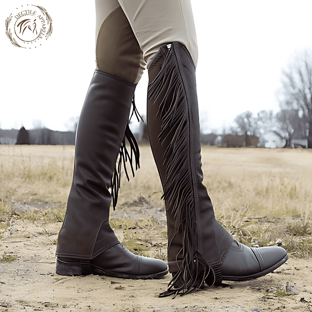 Leather Fringe Fit Half Chaps