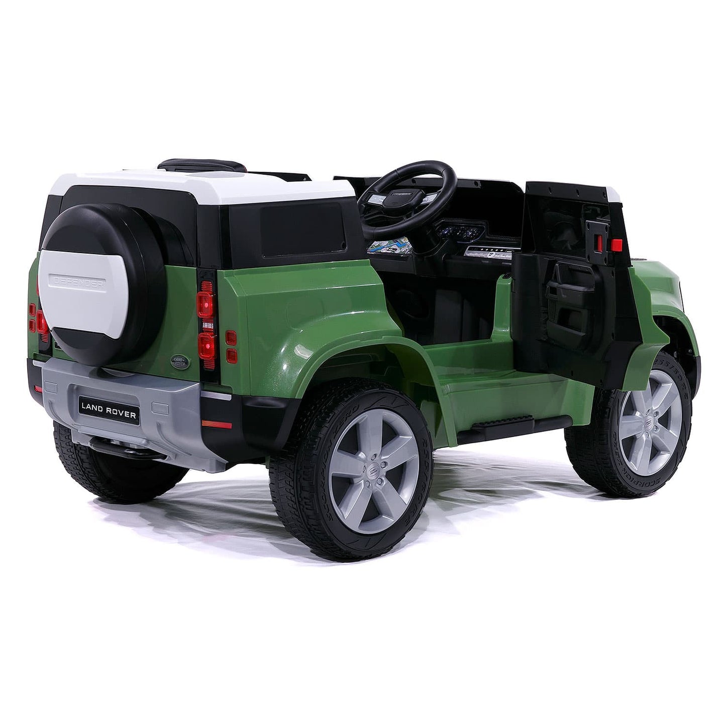 Land Rover Defender 12V Kids Ride-On Car with R/C Parental Remote | Green