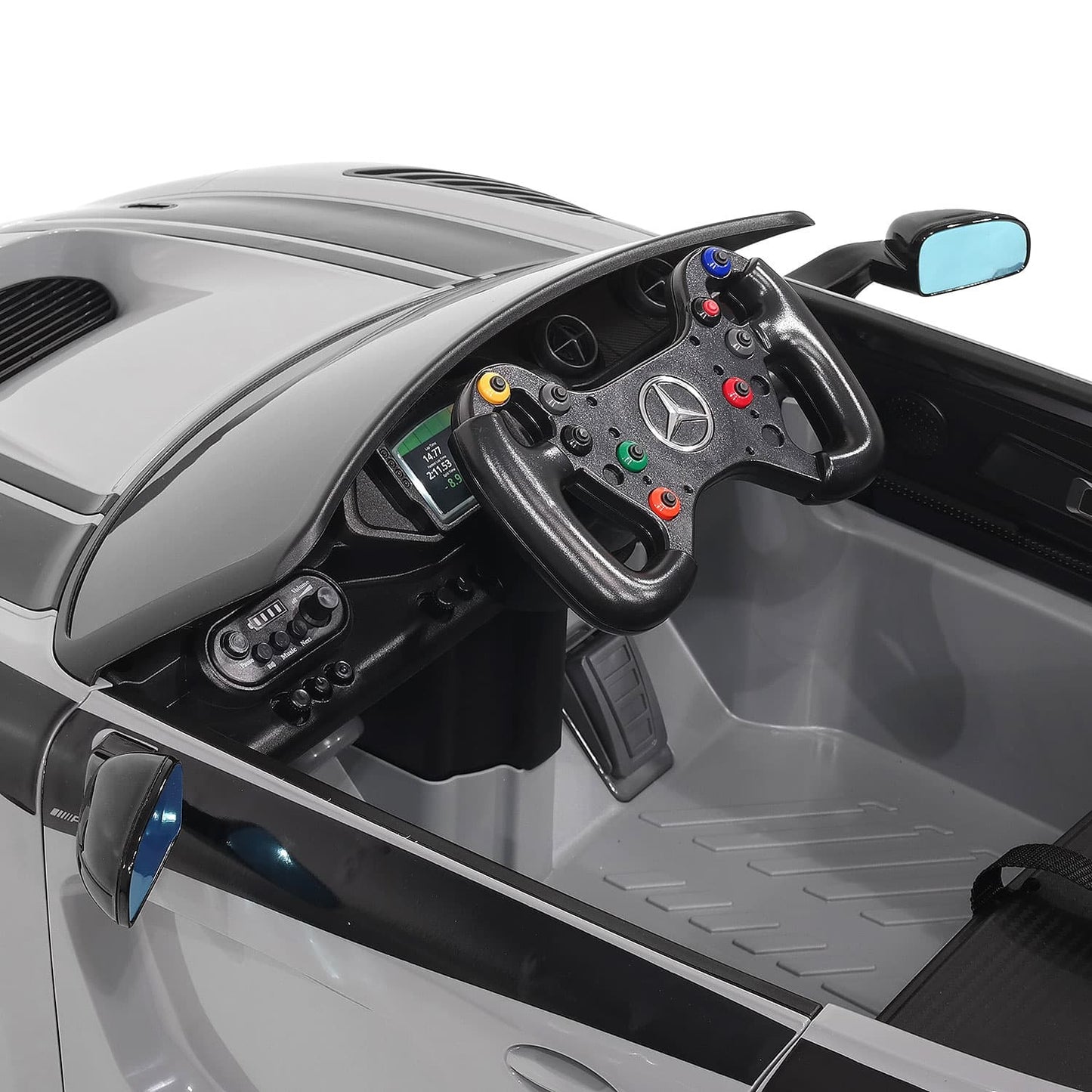 Mercedes AMG GT3 EVO 12V Kids Ride-On Car with R/C Parental Remote | White