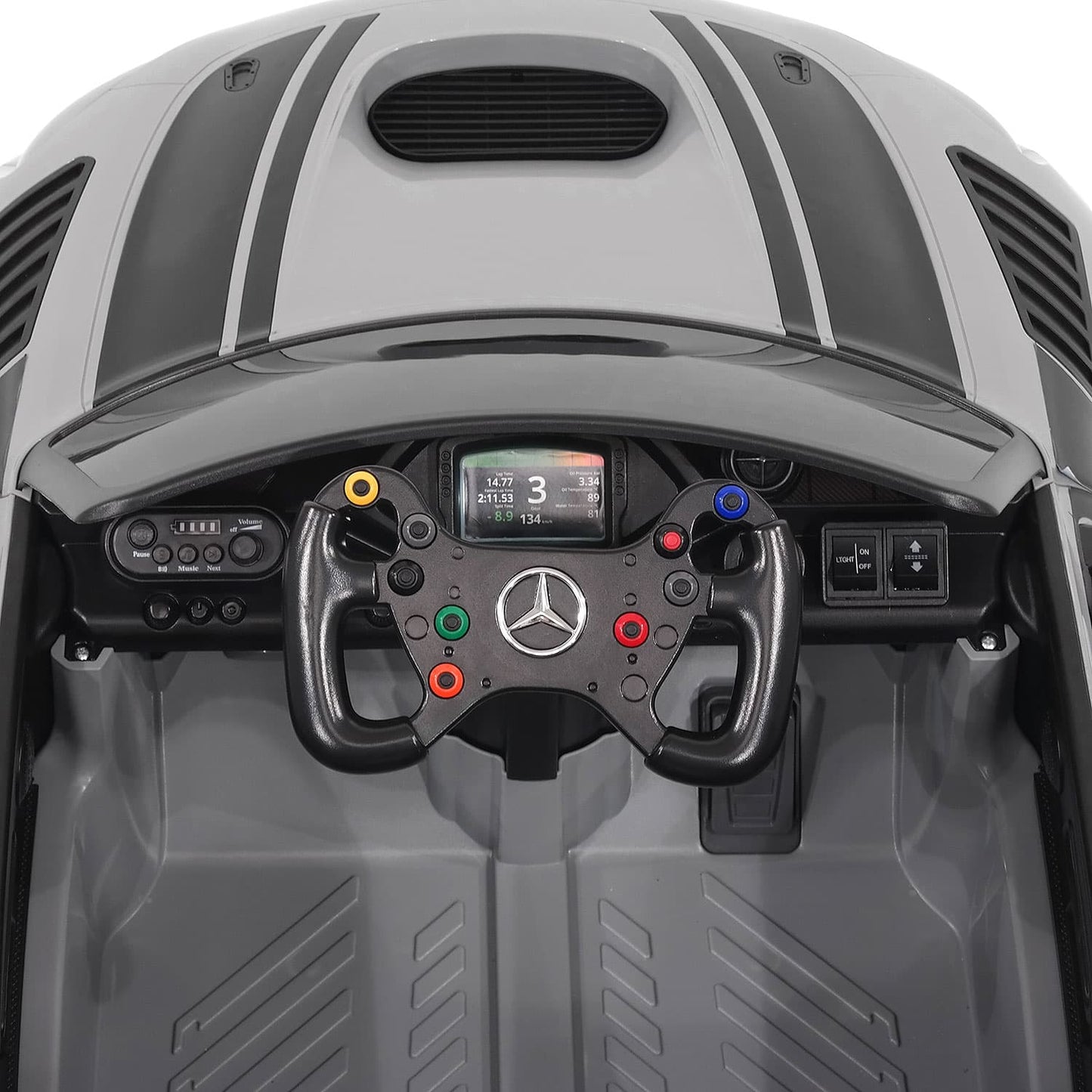Mercedes AMG GT3 EVO 12V Kids Ride-On Car with R/C Parental Remote | White