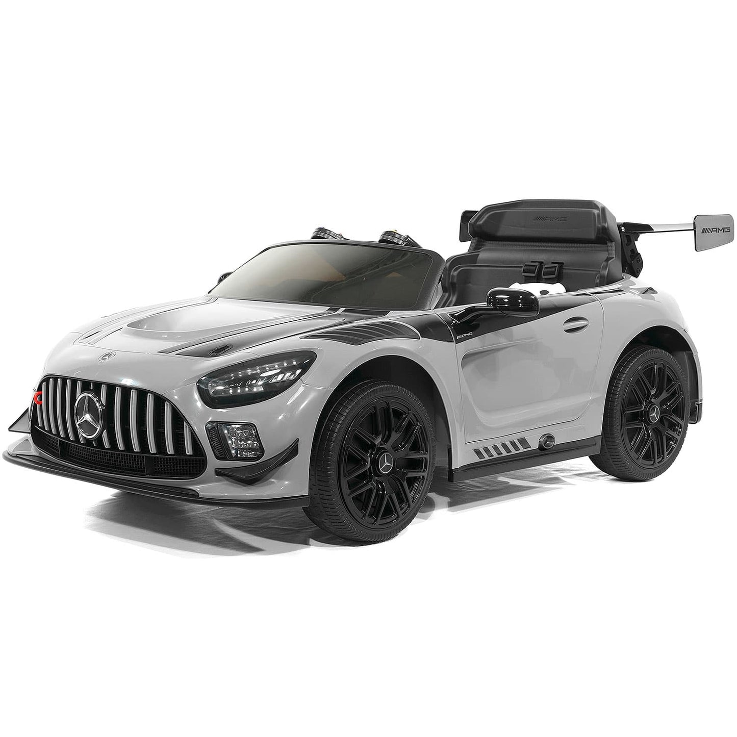 Mercedes AMG GT3 EVO 12V Kids Ride-On Car with R/C Parental Remote | Gray