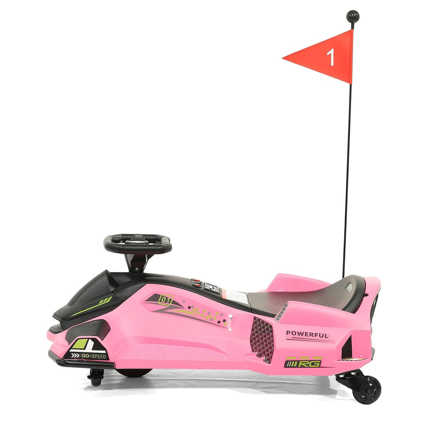 360° Drift Glider 24V Kids Ride-On Go-Kart | Pink