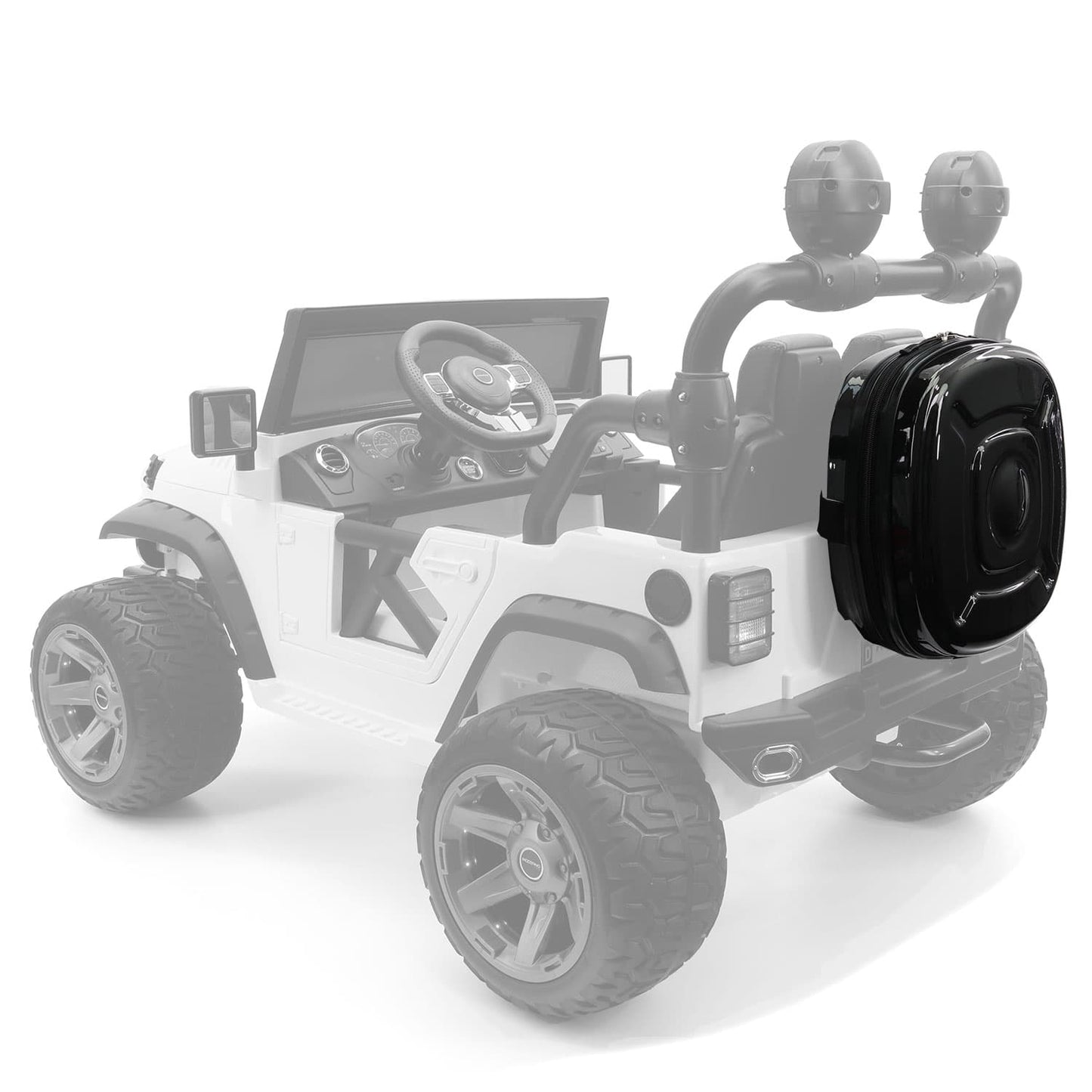 Trail Explorer Toy Ride On Car Accessory Bundle with Backpack Case, Floor Mats, and Handle