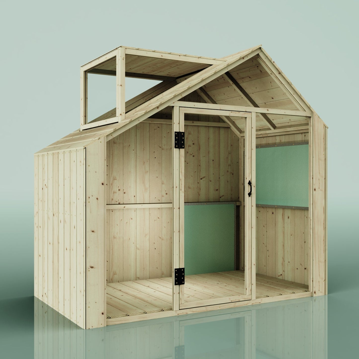PolarPlay Kids Scandinavian Style Wooden Playhouse - Asta Sage