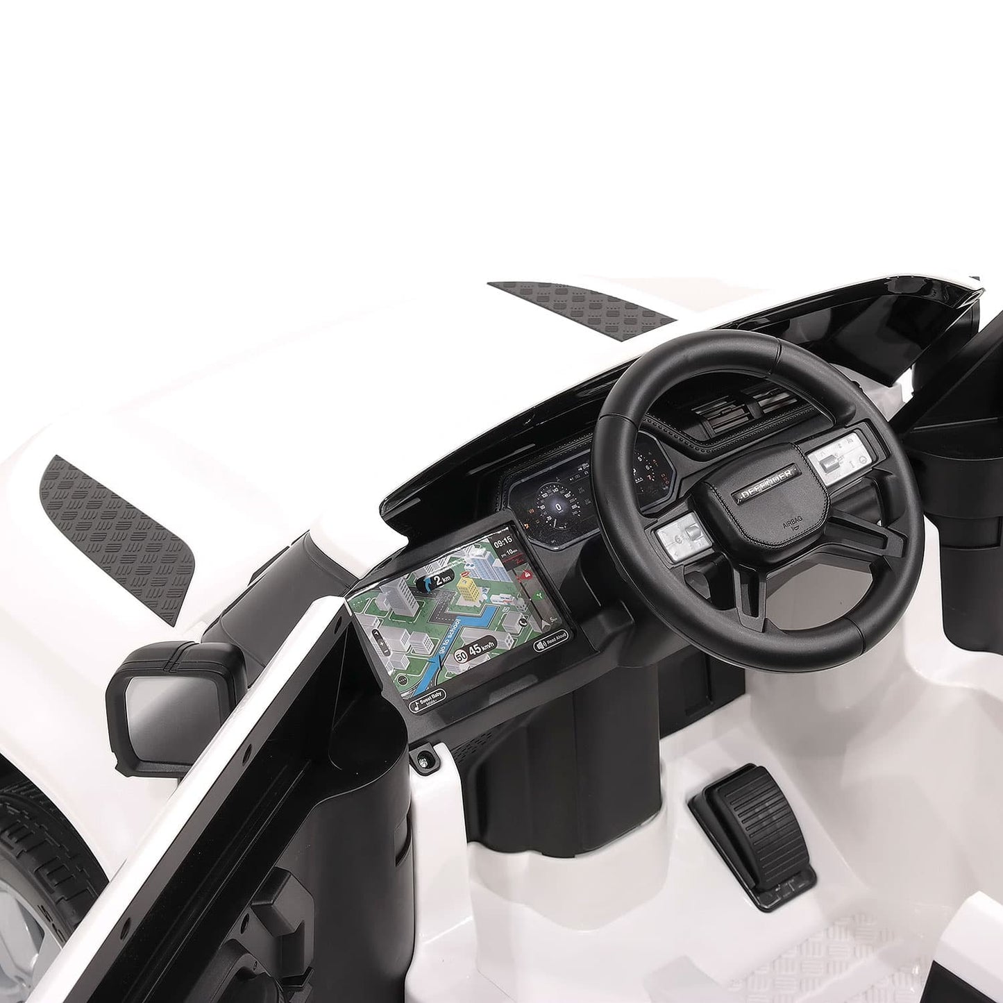 Land Rover Defender 12V Kids Ride-On Car with R/C Parental Remote | White