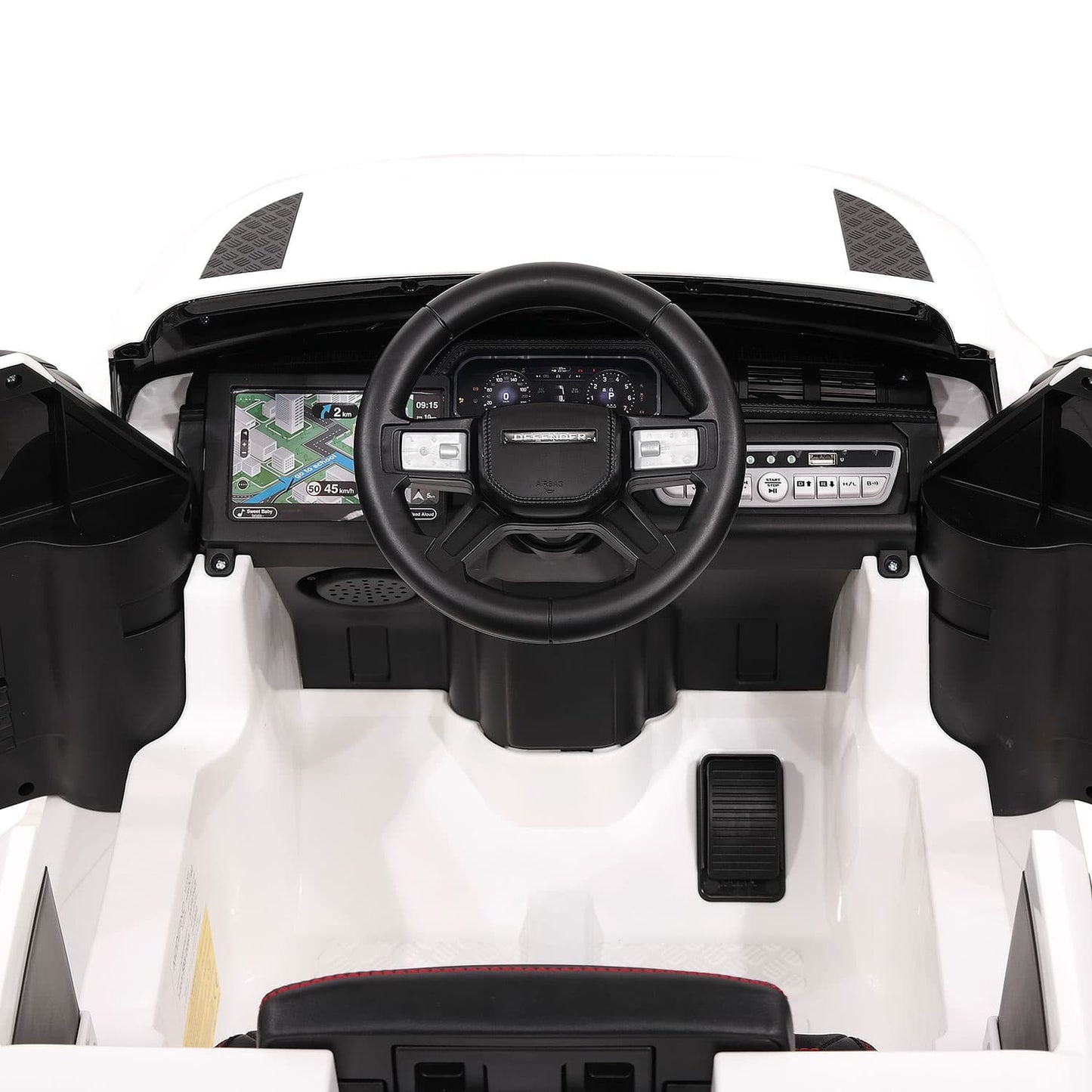 Land Rover Defender 12V Kids Ride-On Car with R/C Parental Remote | White