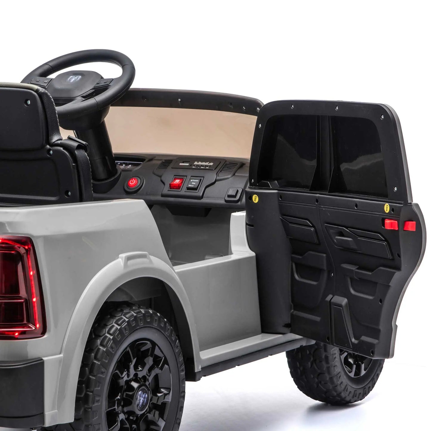 Dodge Ram 2500 Rebel 24V Kids Ride-On Car Truck with R/C Parental Remote | Gray