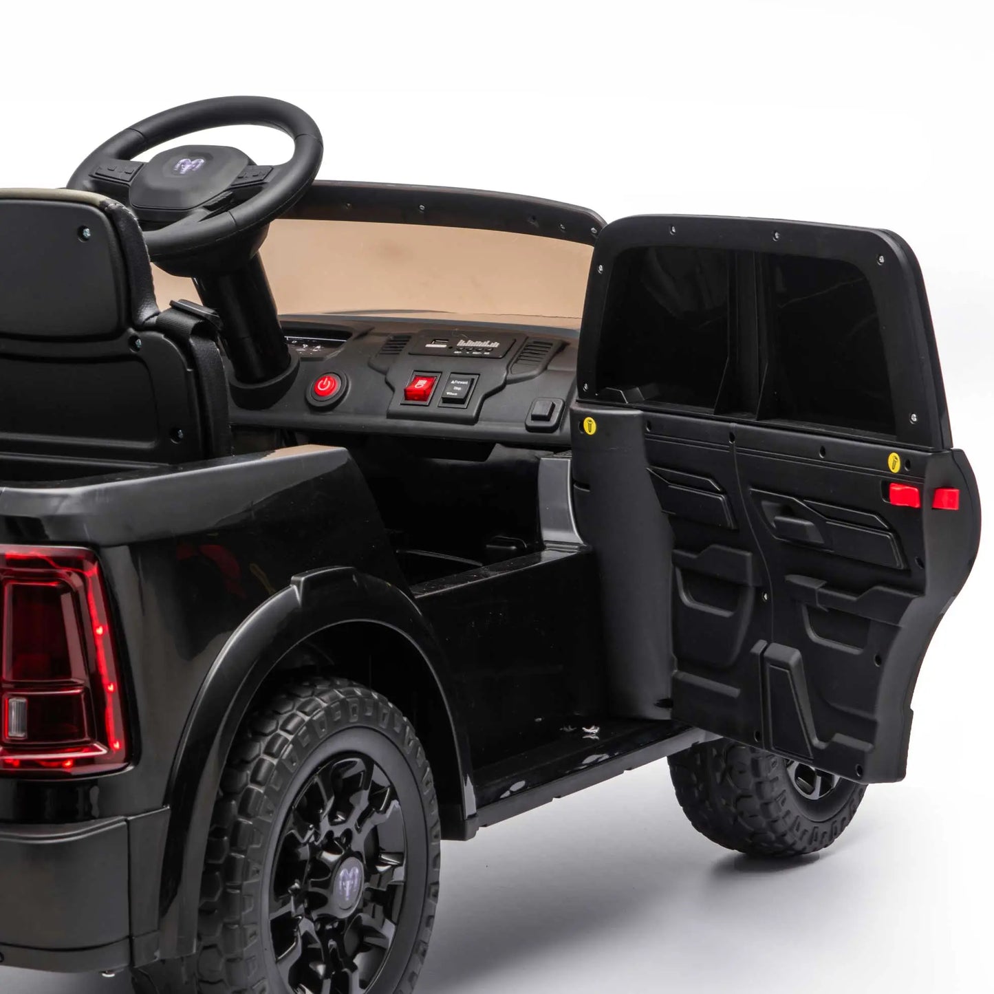 Dodge Ram 2500 Rebel 24V Kids Ride-On Car Truck with R/C Parental Remote | Black