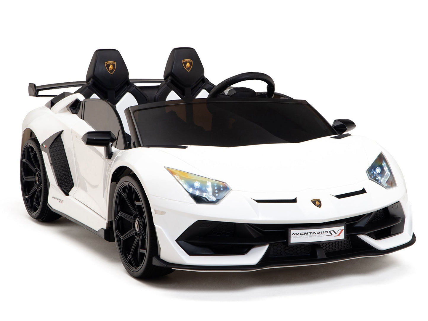 Lamborghini Aventador SVJ Drift Edition 24V Kids Ride-On Car with R/C Parental Remote | White