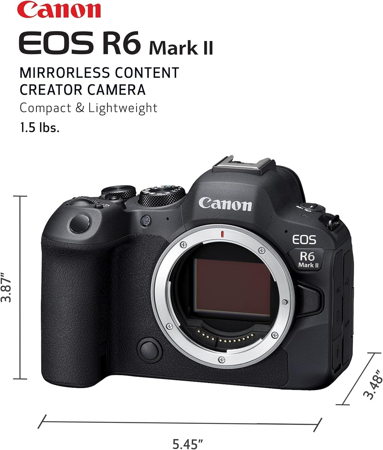 Canon EOS R6 Mark II Mirrorless Camera Body – Full-Frame Professional Camera