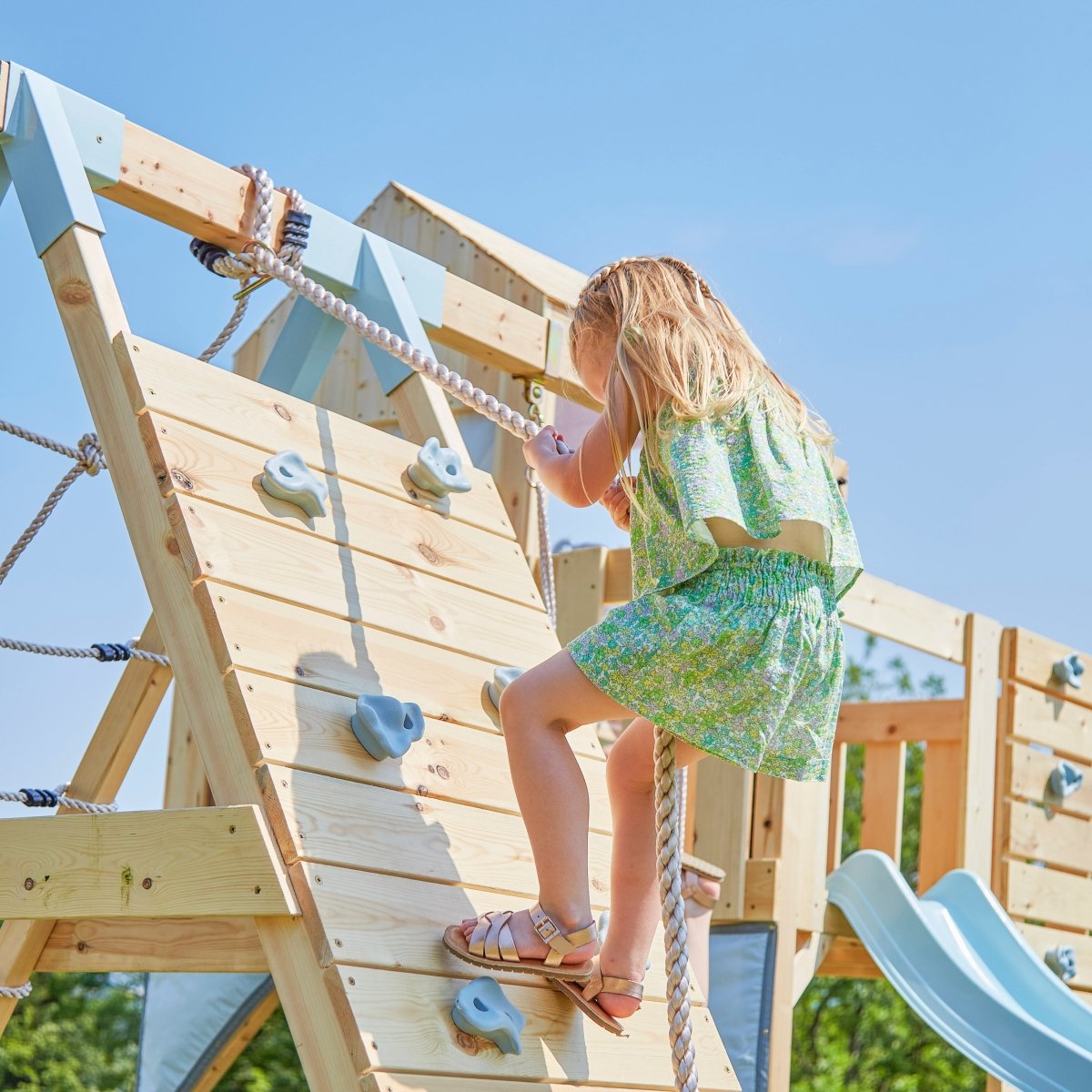PolarPlay Kids Climbing Tower & Playhouse - Climb & Swing Ragna Mist