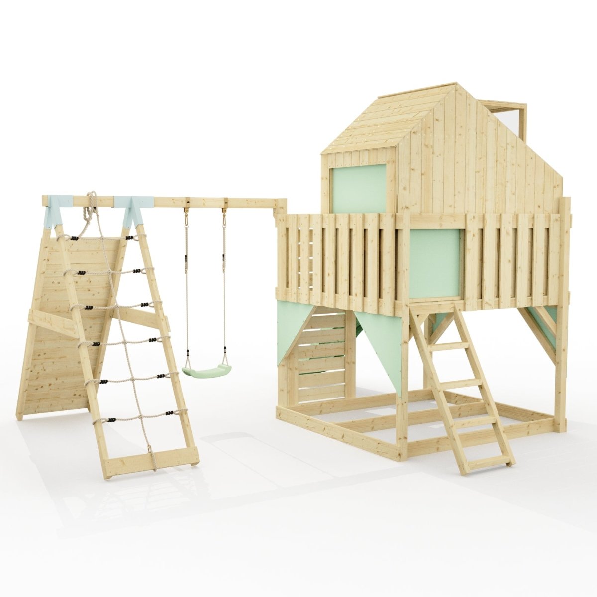 PolarPlay Kids Climbing Tower & Playhouse - Climb & Swing Ragna Sage