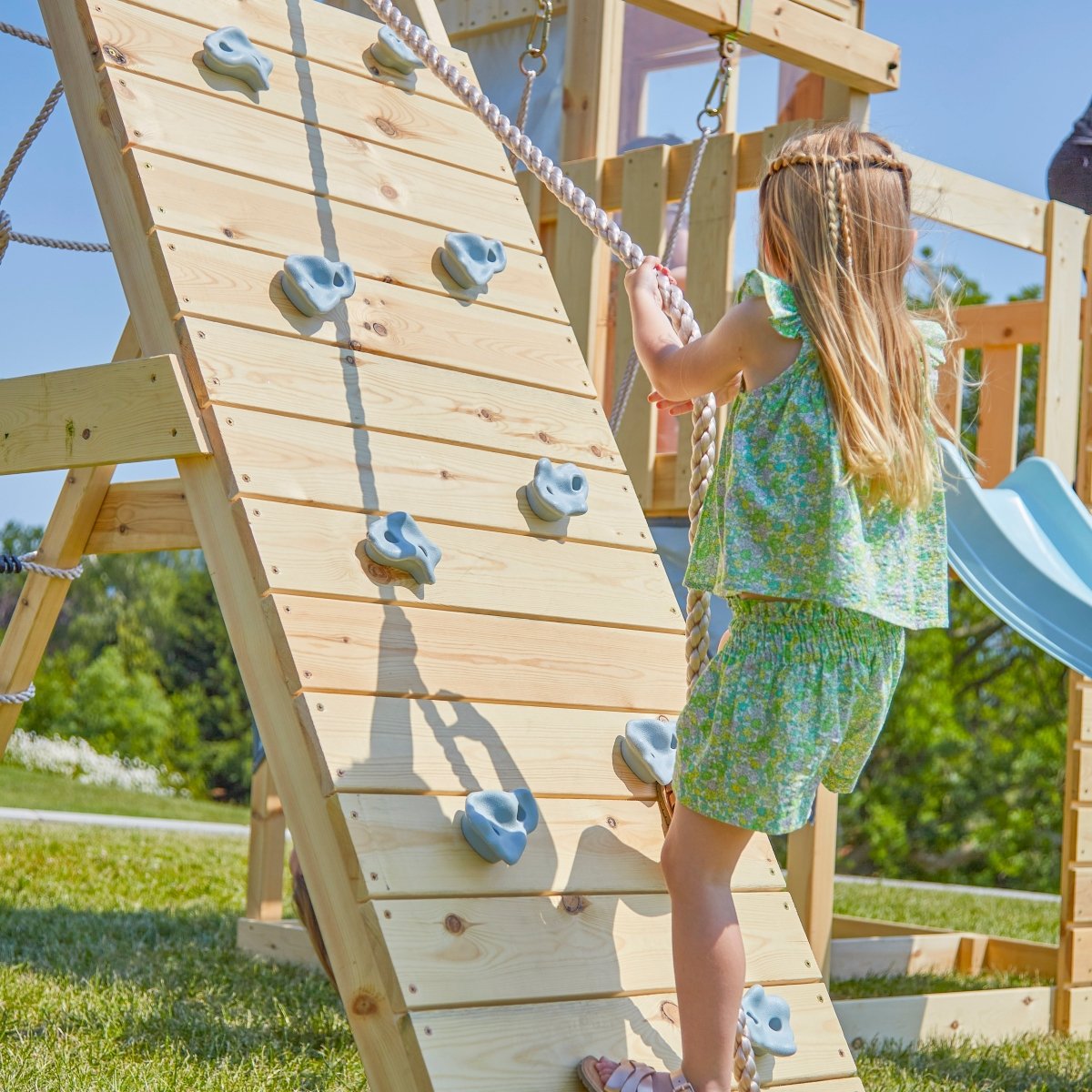 PolarPlay Kids Climbing Tower & Playhouse - Climb & Swing Ragna Sage