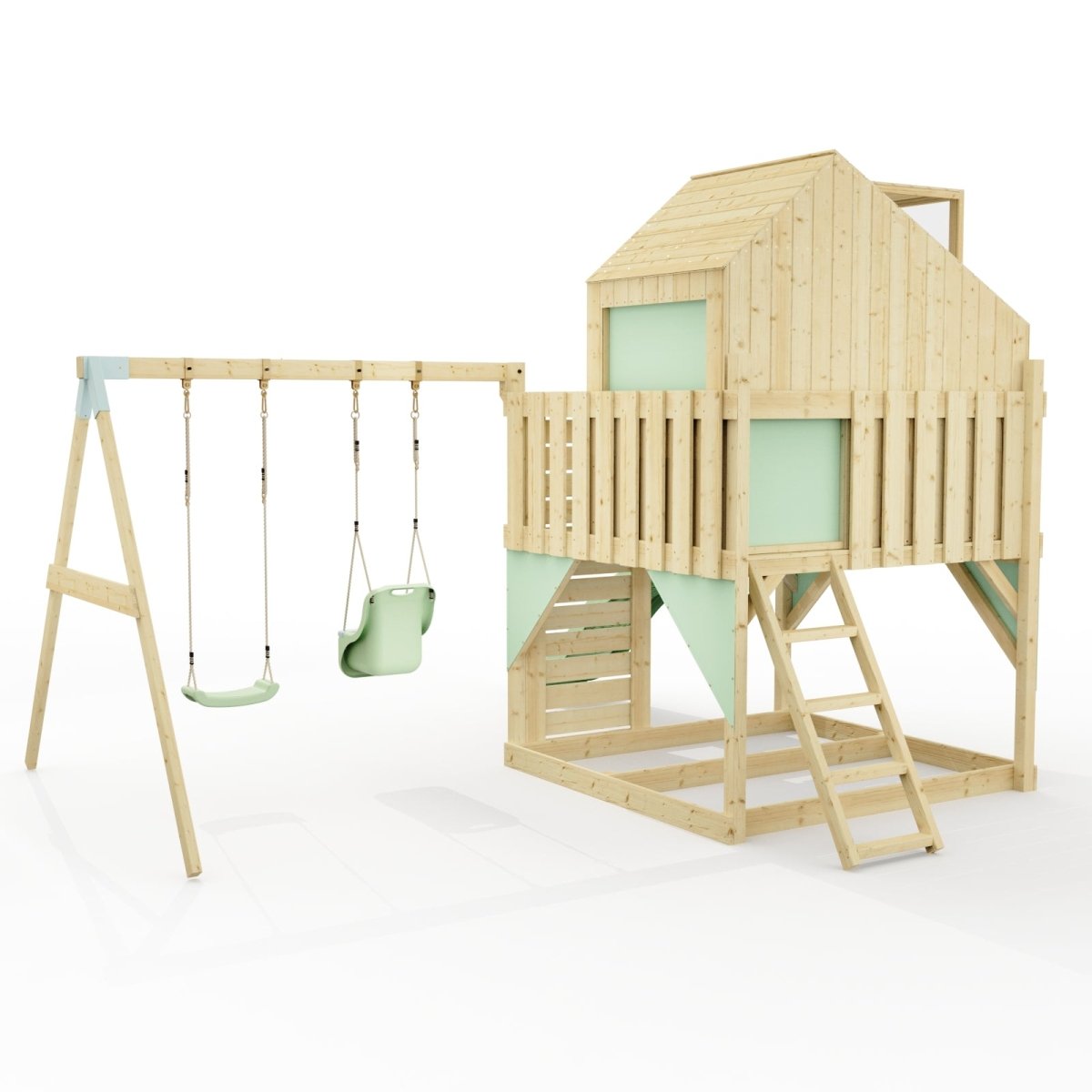 PolarPlay Kids Climbing Tower & Playhouse - Swing Saga Sage