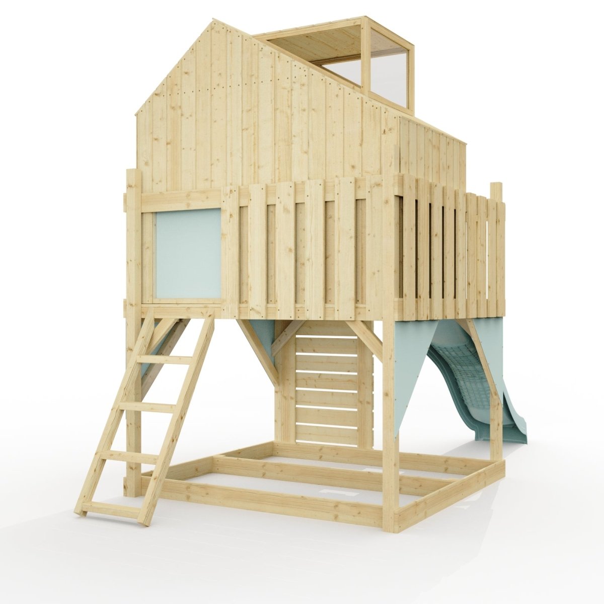PolarPlay Kids Scandinavian Style Climbing Platform & Playhouse - Astrid Mist