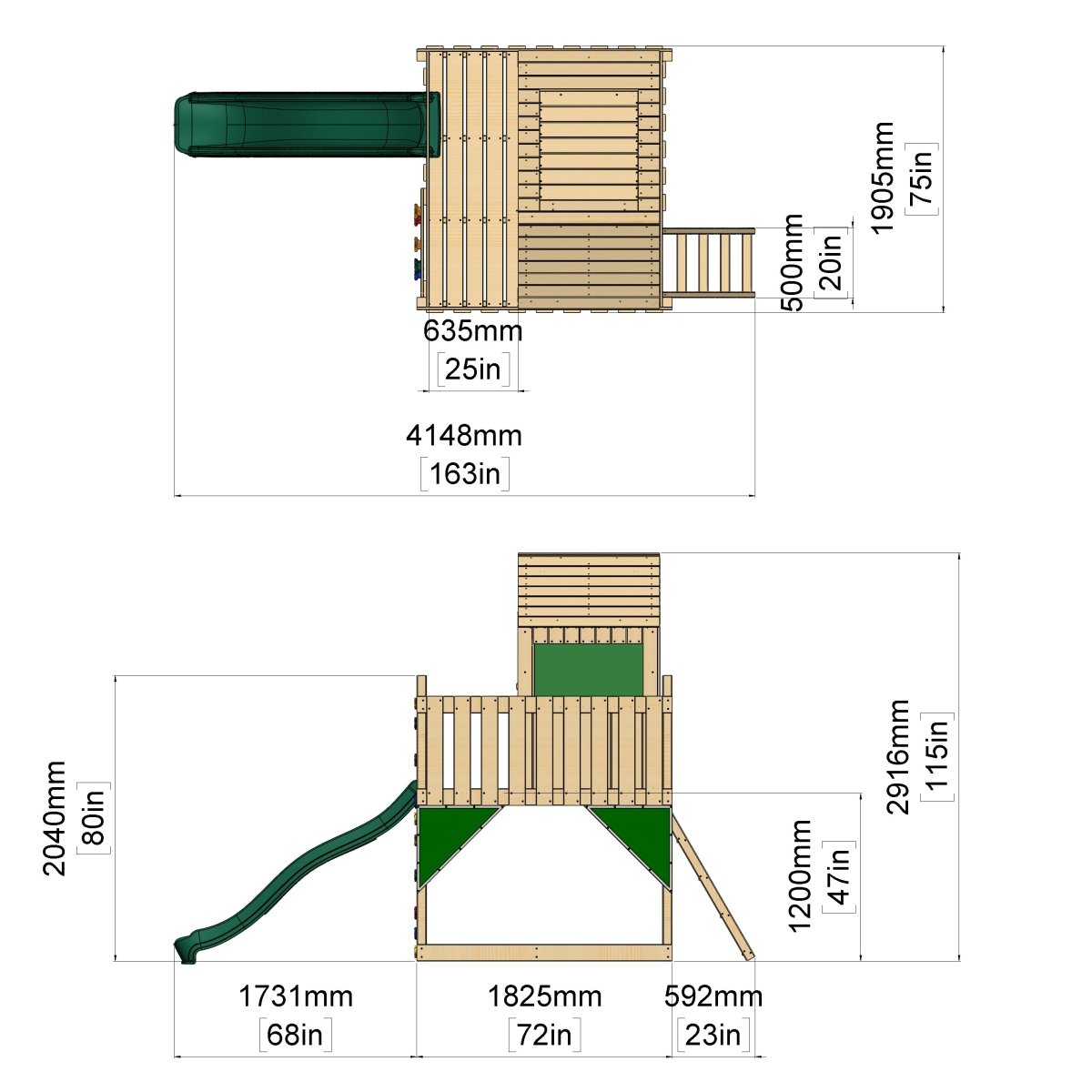 PolarPlay Kids Scandinavian Style Climbing Platform & Playhouse - Astrid Mist