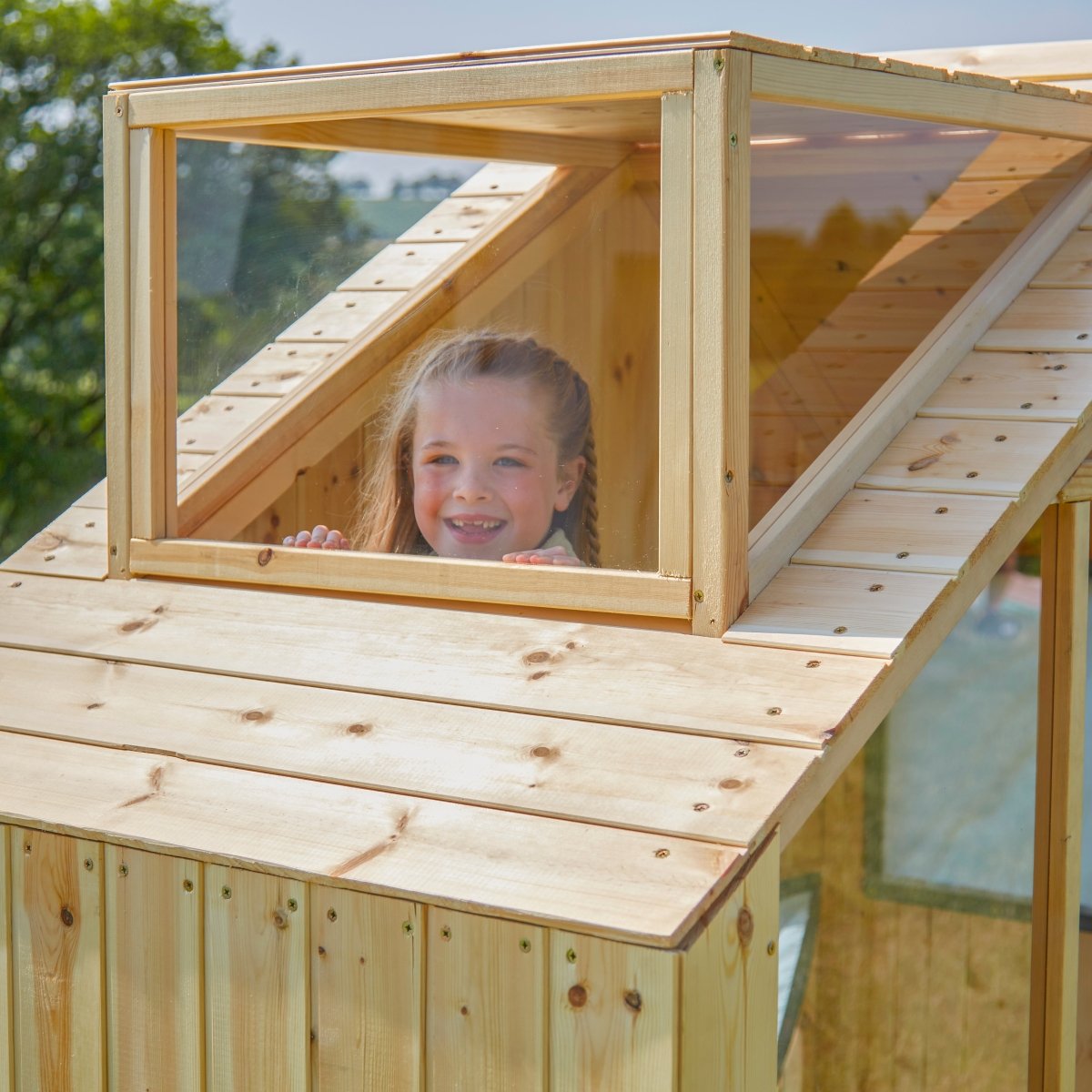 PolarPlay Kids Scandinavian Style Wooden Playhouse - Asta Sage