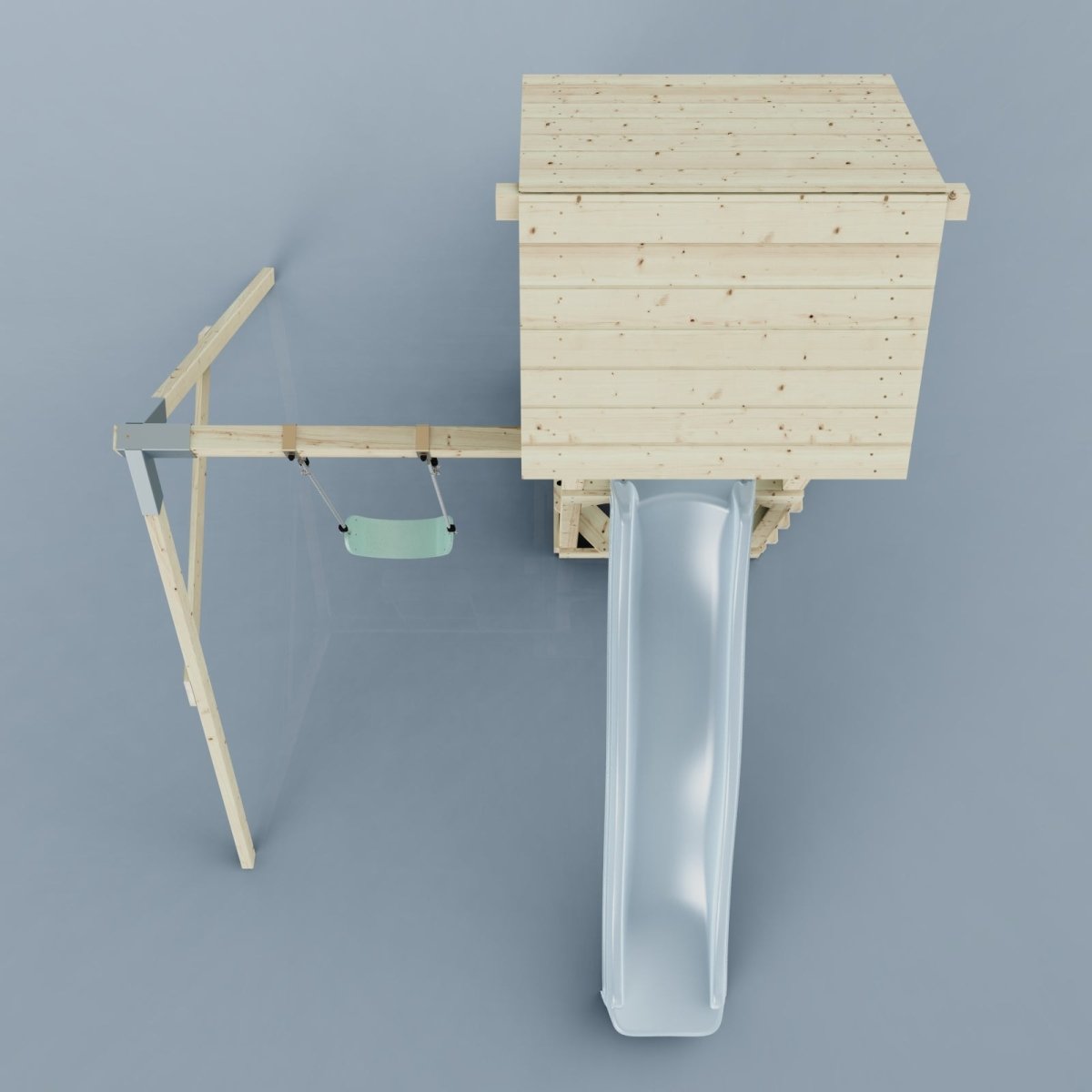PolarPlay Tower Kids Wooden Climbing Frame - Swing Destin Mist