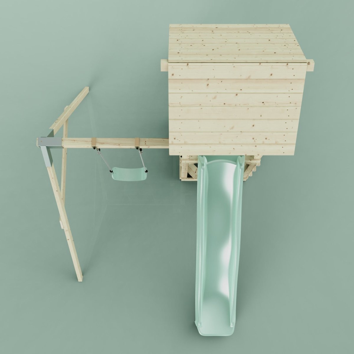 PolarPlay Tower Kids Wooden Climbing Frame - Swing Destin Sage