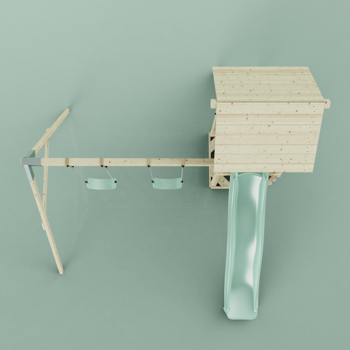 PolarPlay Tower Kids Wooden Climbing Frame - Swing Kari Sage
