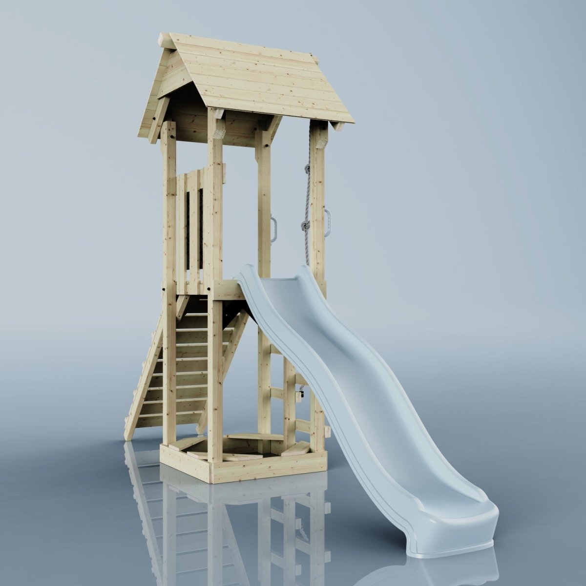 PolarPlay Tower Kids Wooden Climbing Frame - Yarin Mist