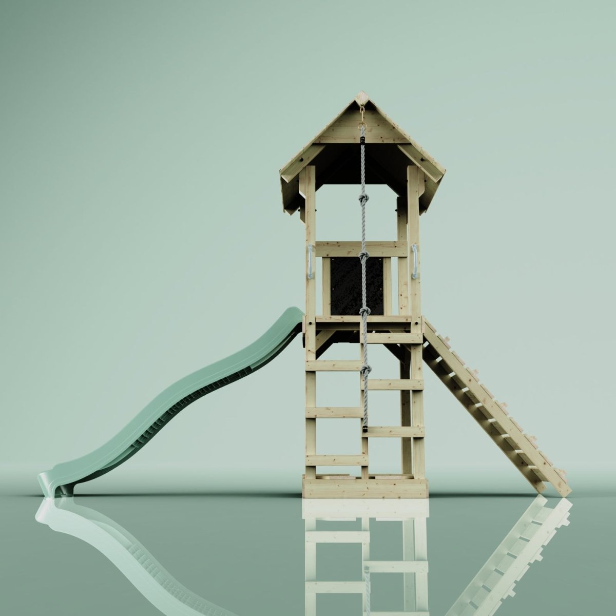 PolarPlay Tower Kids Wooden Climbing Frame - Yarin Sage