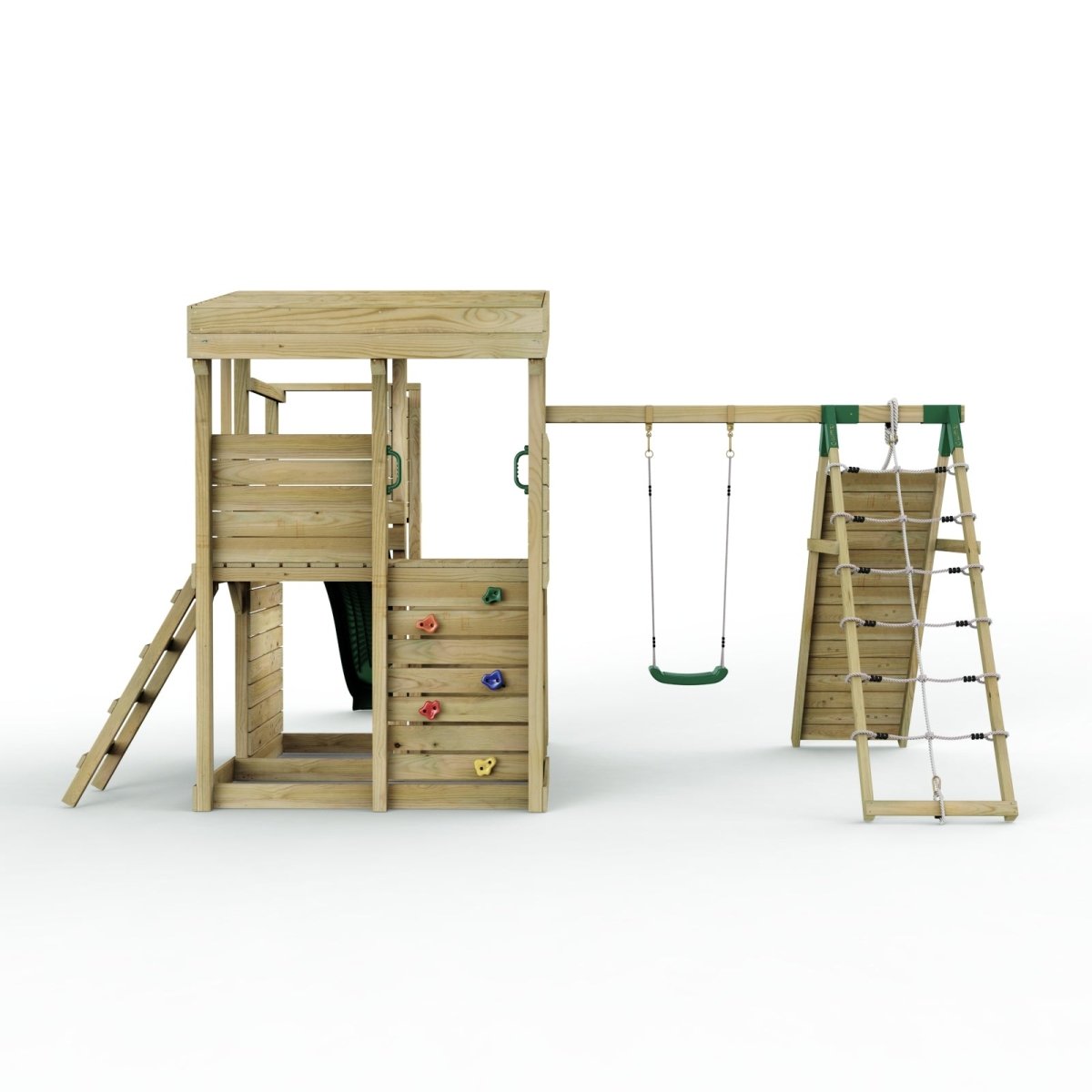 ClassicPlay Sentinel XL Lookout Tower with 3 Decks, Single Swing, Climbing Wall and Slide