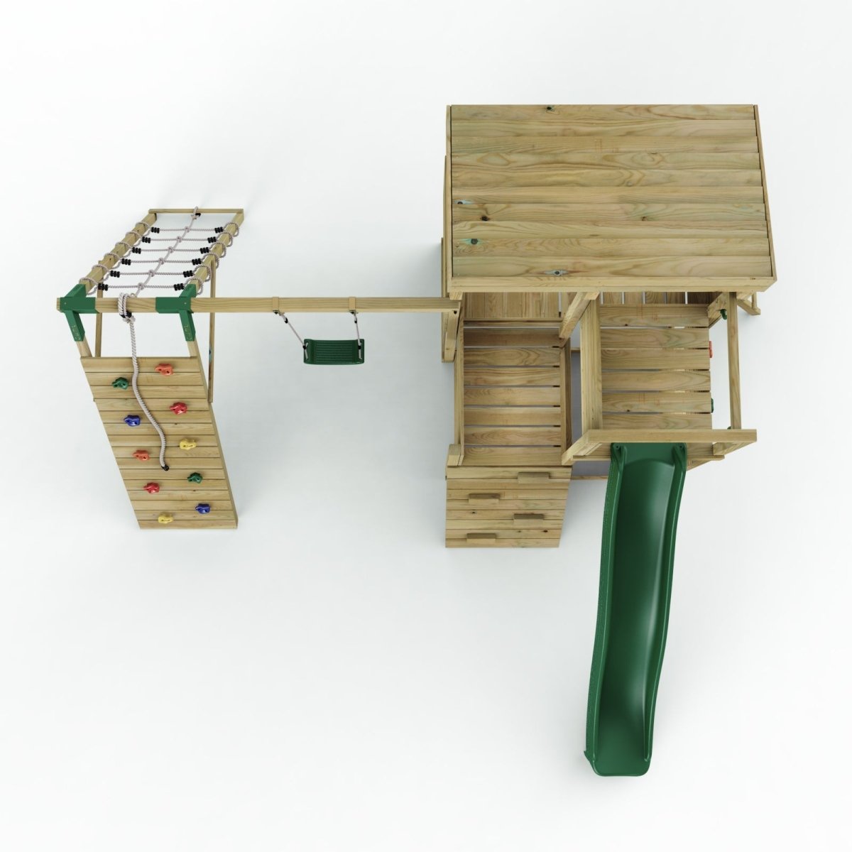 ClassicPlay Sentinel XL Lookout Tower with 3 Decks, Single Swing, Climbing Wall and Slide