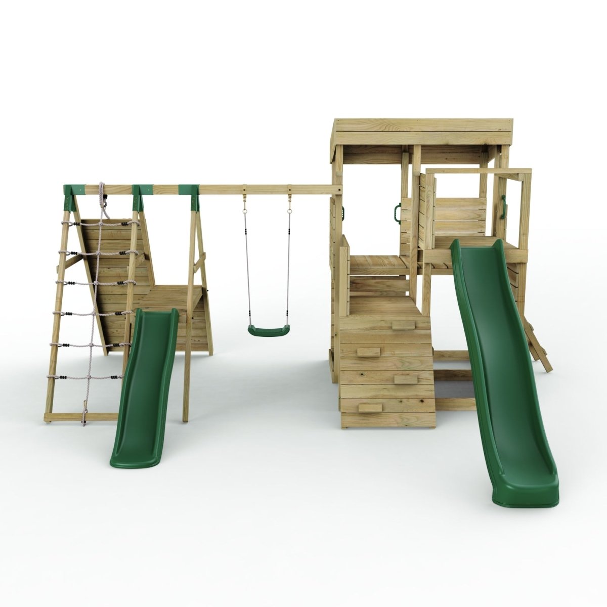 ClassicPlay Sentinel XL Lookout Tower with 3 Decks, Single Swing, Climbing Wall and Slides