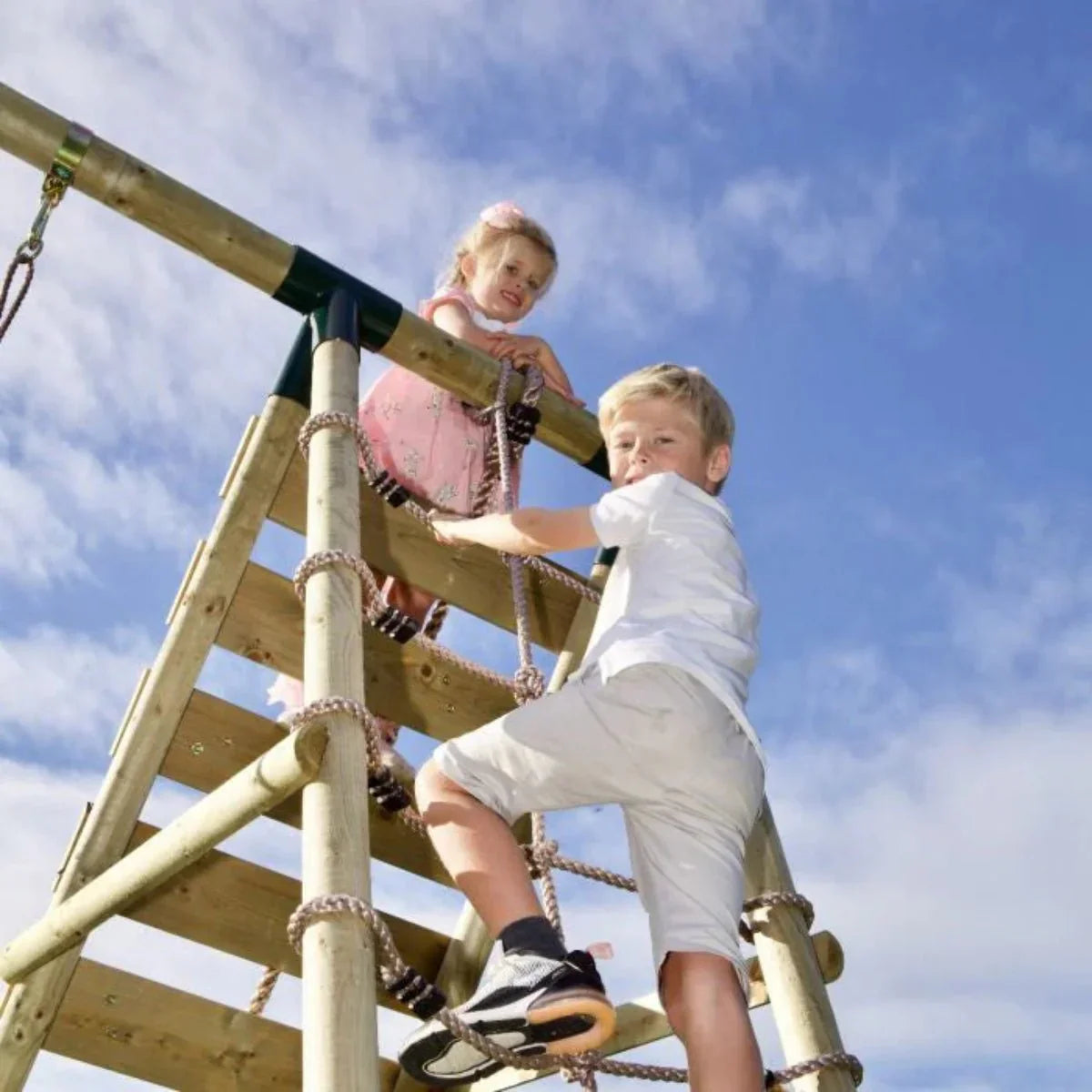 Rebo Single Swing Set with Climbing Wall - Aria Purple