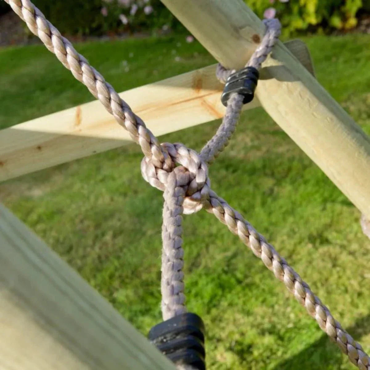 Rebo Triple Swing Set with Climbing Wall - Skye Purple
