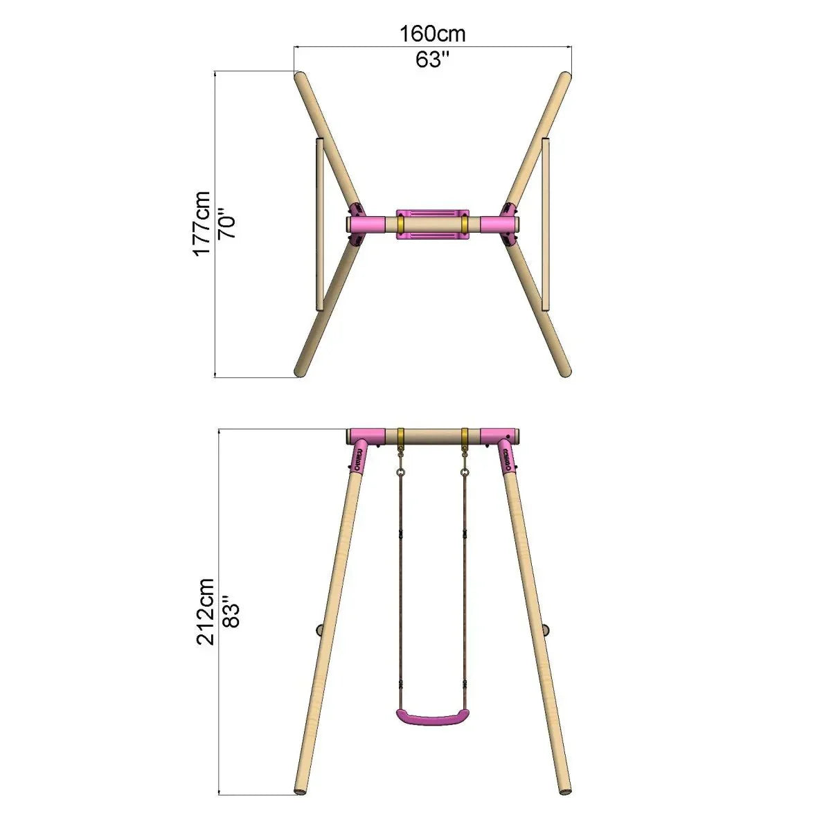 Rebo Single Swing Set - Solar Purple