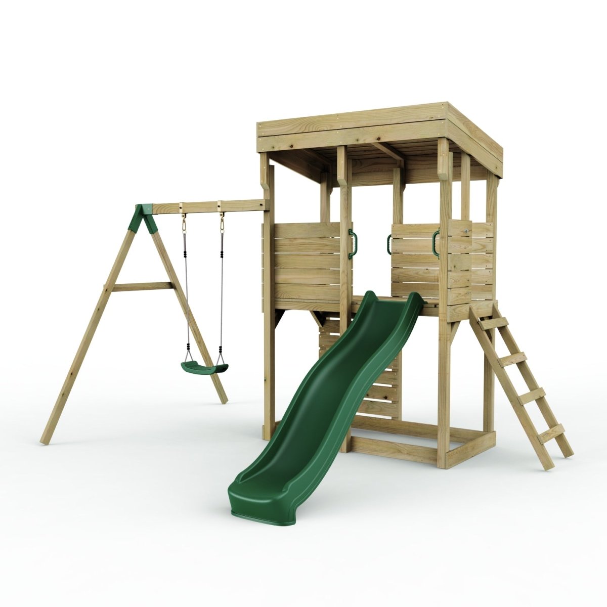 ClassicPlay Outpost XL Lookout Tower with 1.2m Deck, Single Swing and Slide