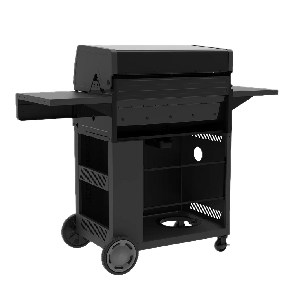 5 Burner Gas Grill Cabinet with Side Burner and 12" Griddle Black Gray