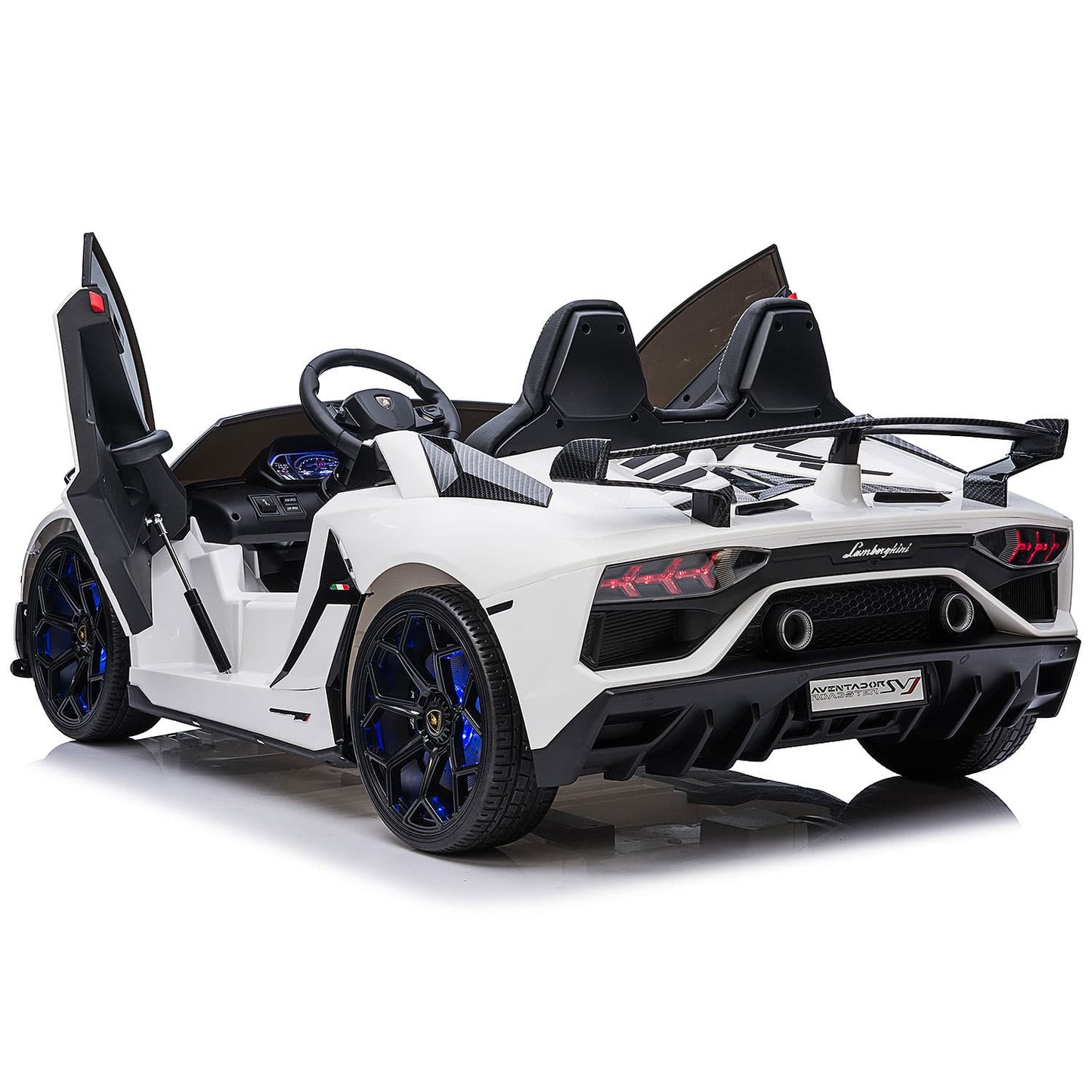 Lamborghini Aventador SVJ 24V Kids Ride-On Car with R/C Parental Remote | White
